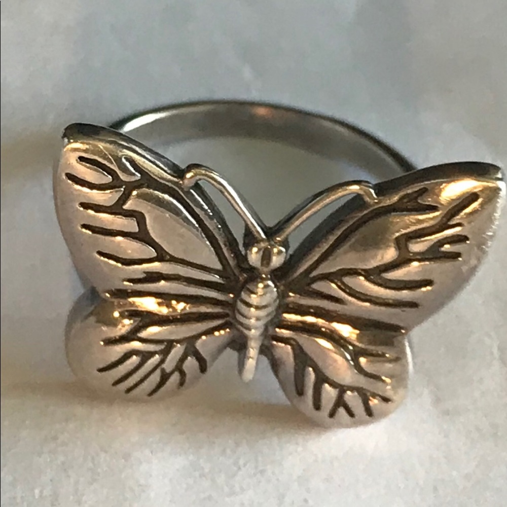 Sterling silver butterfly ring